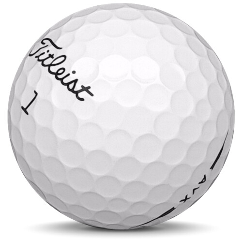 Golfboll av modellen Titleist AVX i 2019 års version med vit färg sned bild