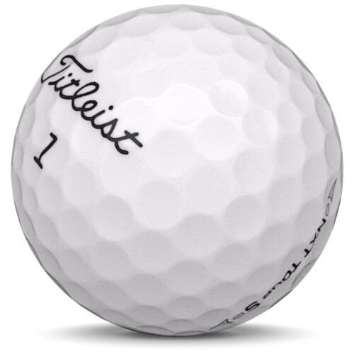 Golfboll av modellen Titleist NXT Tour S i 2017 års version med vit färg sned bild
