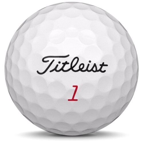 Golfboll av modellen Titleist Pro v1x i 2018 års version med vit färg framifrån