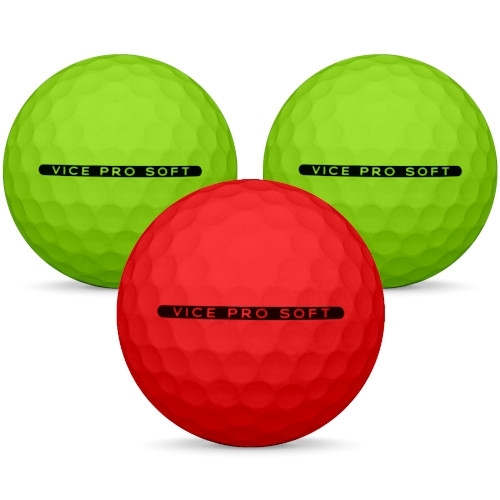 Golfbollar av modellen Vice Pro Soft i 2019 års version i blandade färger