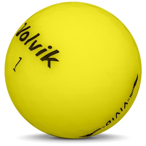 Golfboll av modellen Volvik VIVID i 2018 års version med gul färg sned bild Golfboll av modellen Volvik VIVID i 2018 års version med gul färg sned bild