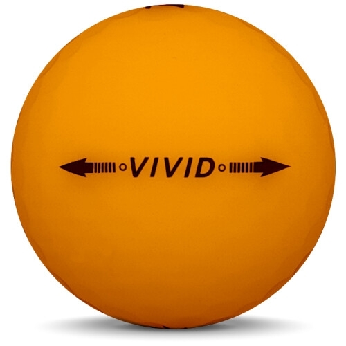 Golfboll av modellen Volvik VIVID i 2018 års version med orange färg från sidan Golfboll av modellen Volvik VIVID i 2018 års version med orange färg från sidan