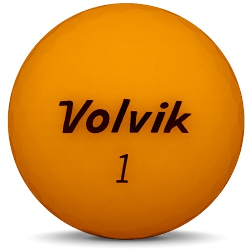 Golfboll av modellen Volvik VIVID i 2018 års version med orange färg framifrån Golfboll av modellen Volvik VIVID i 2018 års version med orange färg framifrån