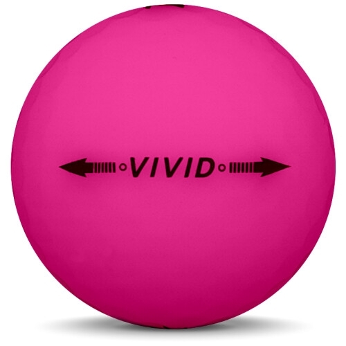 Golfboll av modellen Volvik VIVID i 2018 års version med rosa färg från sidan Golfboll av modellen Volvik VIVID i 2018 års version med rosa färg från sidan