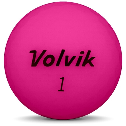 Golfboll av modellen Volvik VIVID i 2018 års version med rosa färg framifrån Golfboll av modellen Volvik VIVID i 2018 års version med rosa färg framifrån
