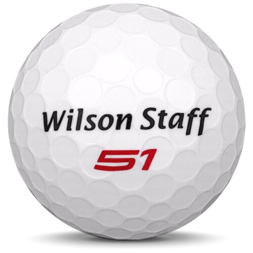 Golfboll av modellen WIlson Staff Fifty Elite i 2018 års version med vit färg framifrån