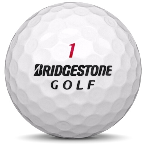 Golfboll av modellen Bridgestone E6 i tidigare års versioner med vit färg framifrån