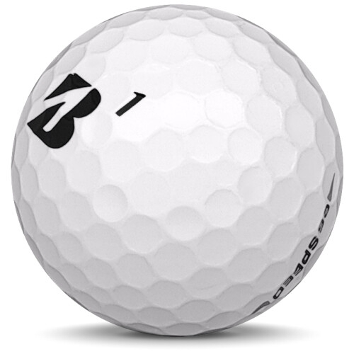 Golfboll av modellen Bridgestone E6 Speed i 2018 års version med vit färg sned bild