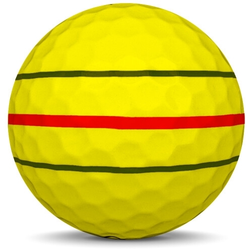 Golfboll av modellen Callaway ERC Soft i 2020 års version med gul färg från sidan