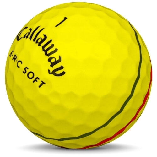 Golfboll av modellen Callaway ERC Soft i 2020 års version med gul färg sned bild