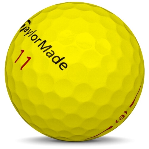 Golfboll av modellen Taylormade Project (a) i 2019 års version med gul färg sned bild