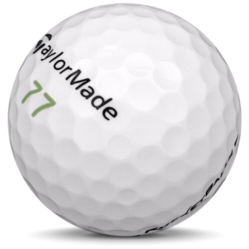 Golfboll av modellen Taylormade Rocketballz i vit färg framifrån Golfboll av modellen Taylormade Rocketballz i vit färg framifrån