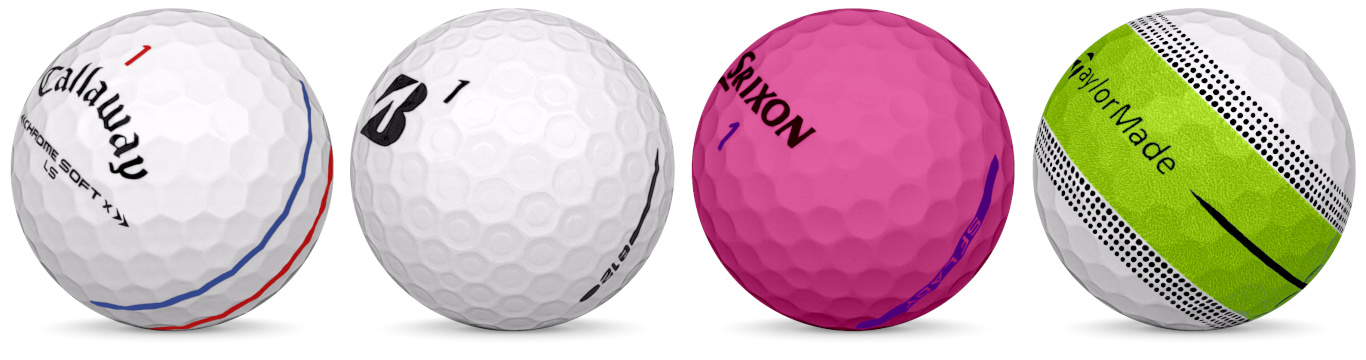 Quatre différentes balles de golf