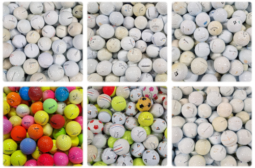 6 différentes variantes de balles de golf d'entraînement